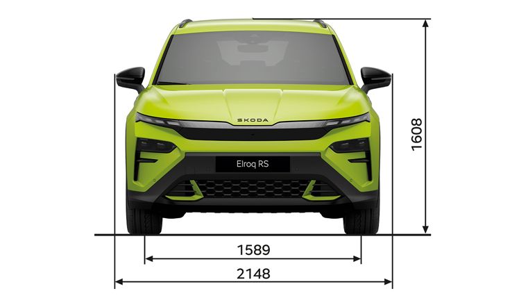 Škoda Elroq RS Abmessungen – Frontansicht