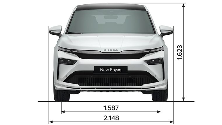 Škoda Enyaq Coupé Abmessungen – Frontansicht