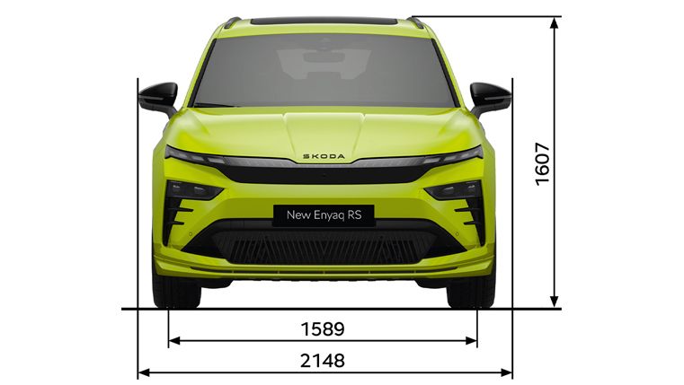 Škoda Enyaq RS Frontansicht – Abmessungen