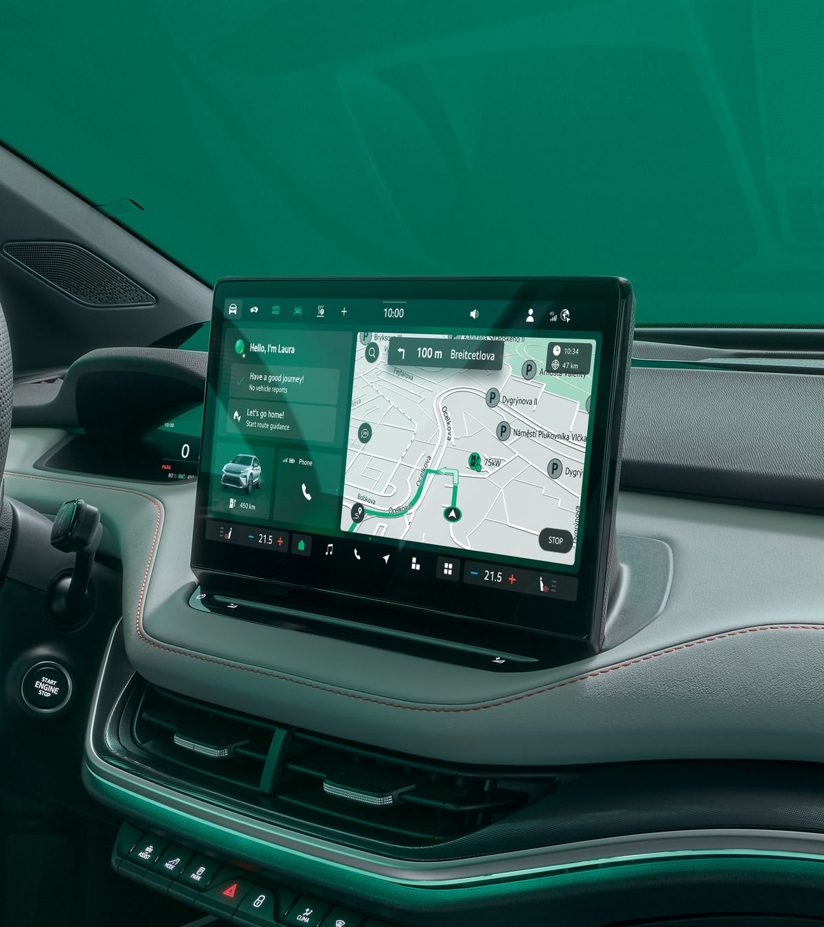 Škoda Elroq – navigație și ecran de infotainment