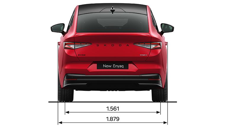 Škoda Enyaq Coupé Sportline Abmessungen – Heckansicht